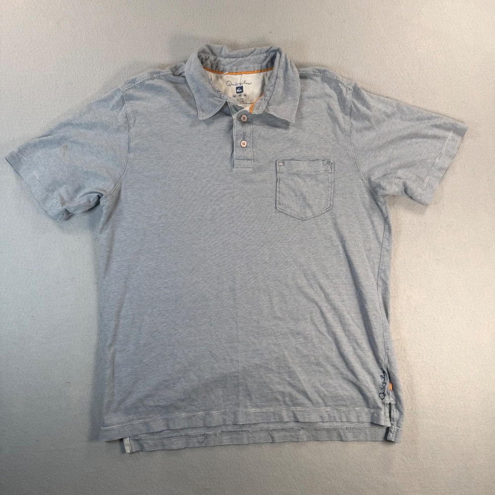 Quiksilver Mens vintage Blue White Striped Cotton Medium